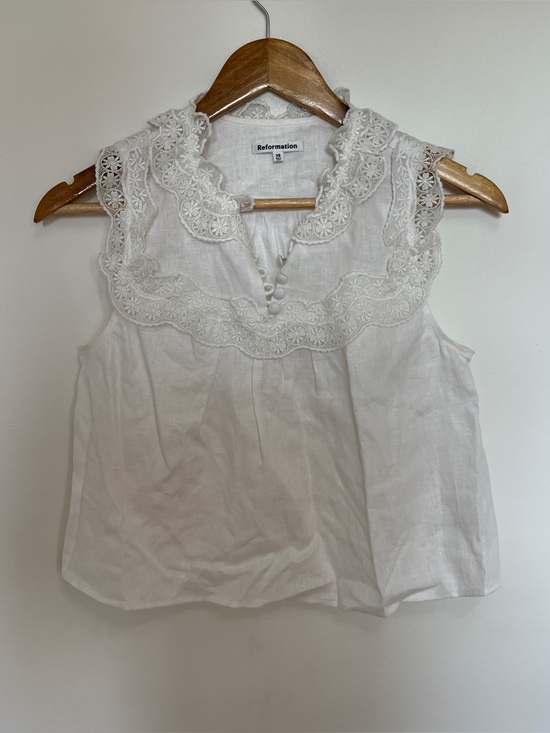 Reformation Tops - Reformation Emi Linen Top in White Size XS